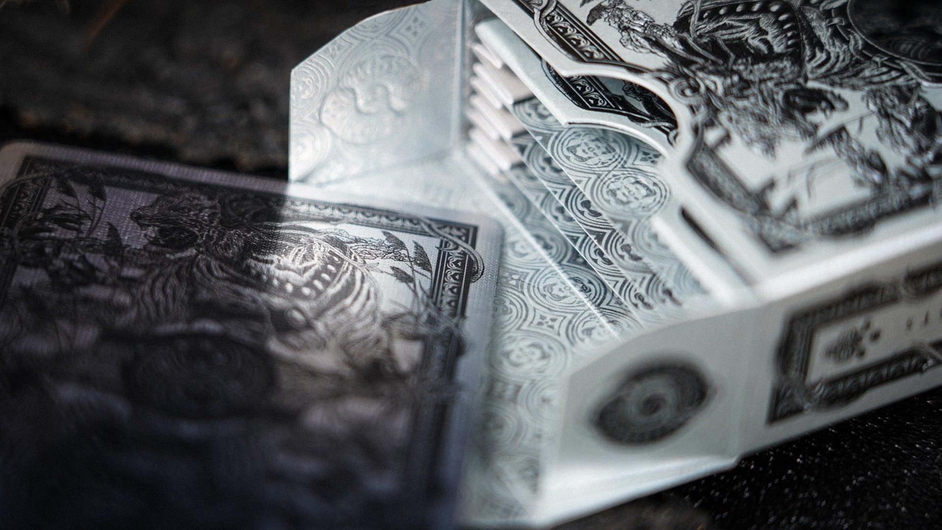 White Tiger Black Gold Box Set Playing Cards by Ark Playing Cards