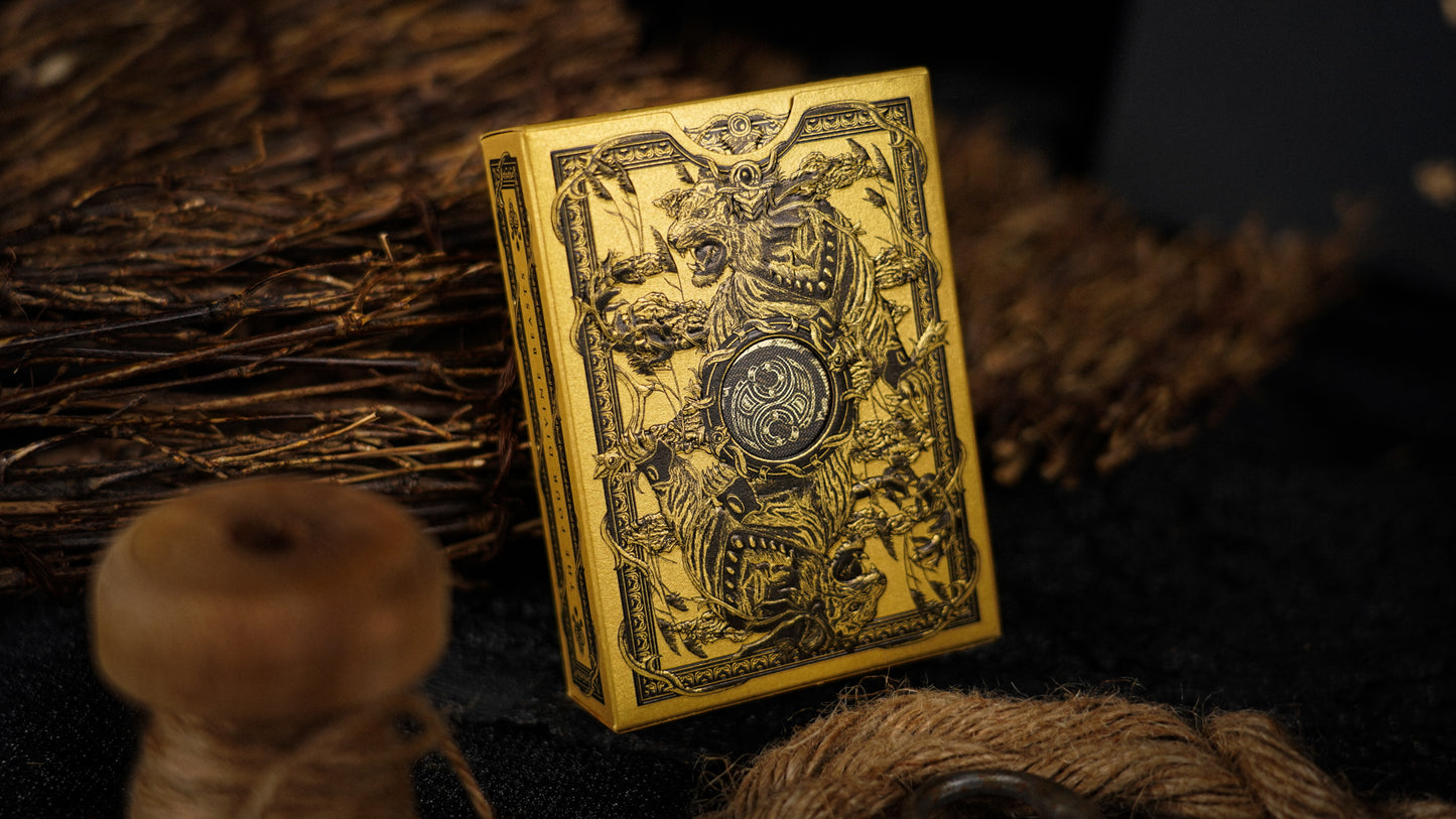 White Tiger Black Gold Box Set Playing Cards by Ark Playing Cards