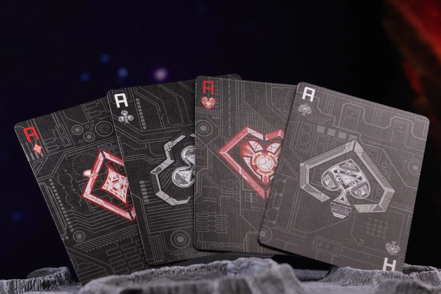 Black Stellar Dread Playing Cards - AI Special Edition