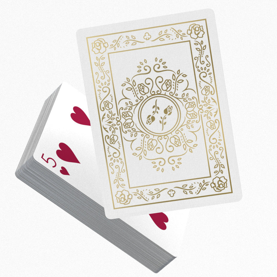 Black Roses Playing cards with decorative design on a white background