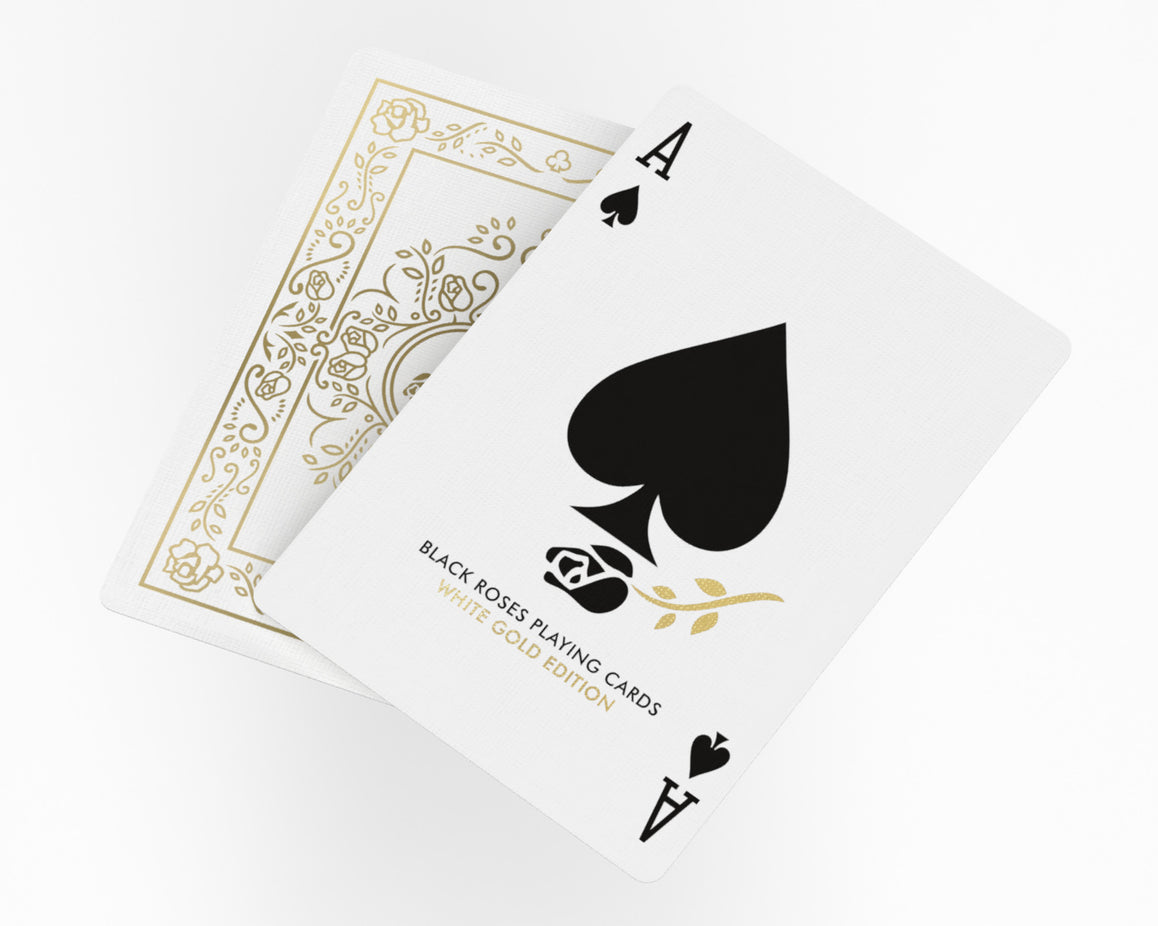 Ace of spades from the Black Roses White Gold Foil Edition Playing Cards