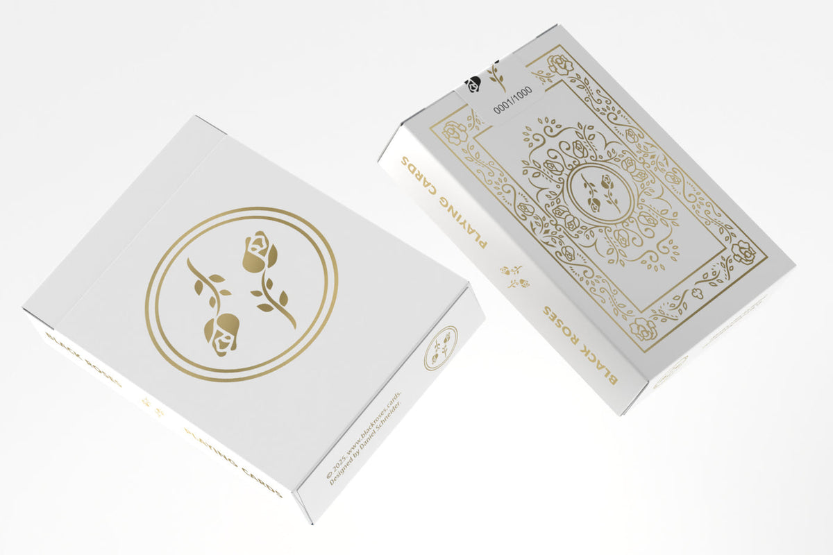 Limited Edition Black Roses White Gold Foil Edition Playing Cards