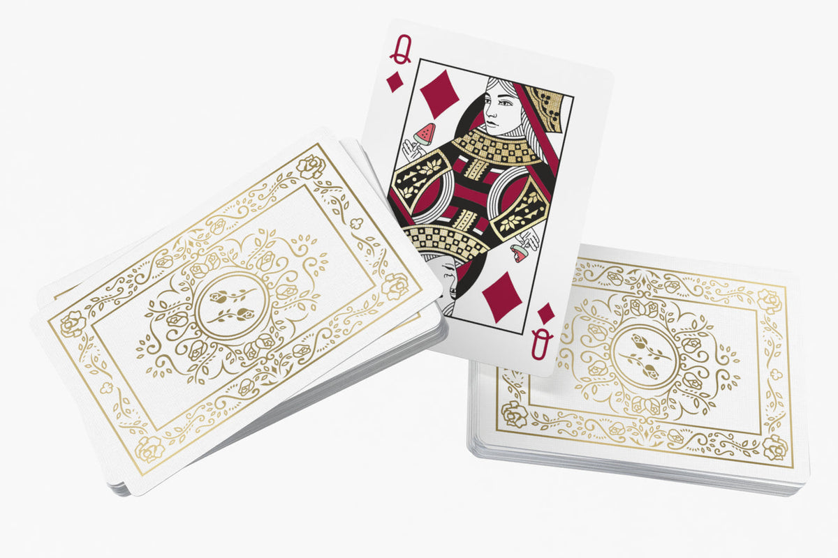 Gaff Card in the Black Roses White Gold Foil Edition Playing Cards