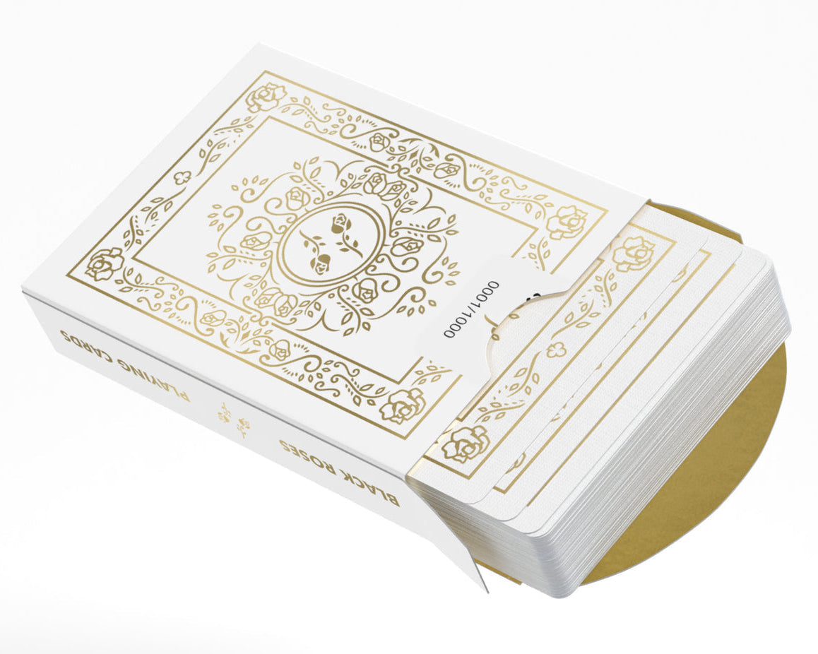 Limited Edition Black Roses White Gold Foil Edition Playing Cards