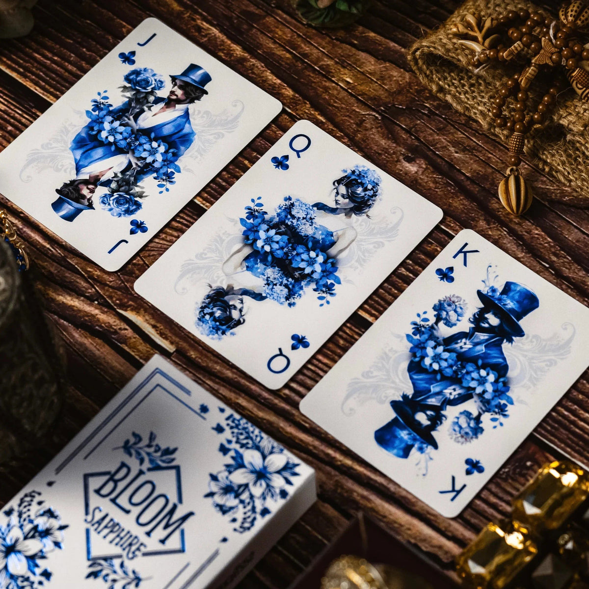 Playing Cards Rhinestone Bloom Sapphire Playing Cards – Rare Playing Cards