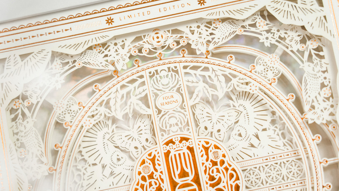 The Four Seasons White Boxset Playing Cards by Ark Playing Cards