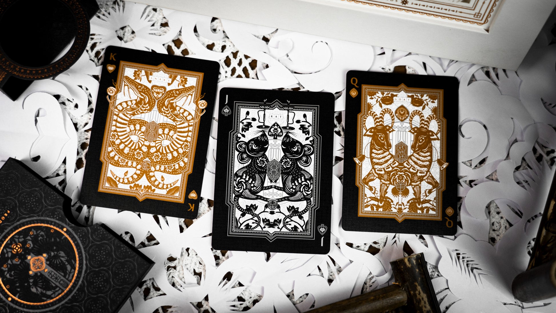 The Four Seasons White Boxset Playing Cards by Ark Playing Cards