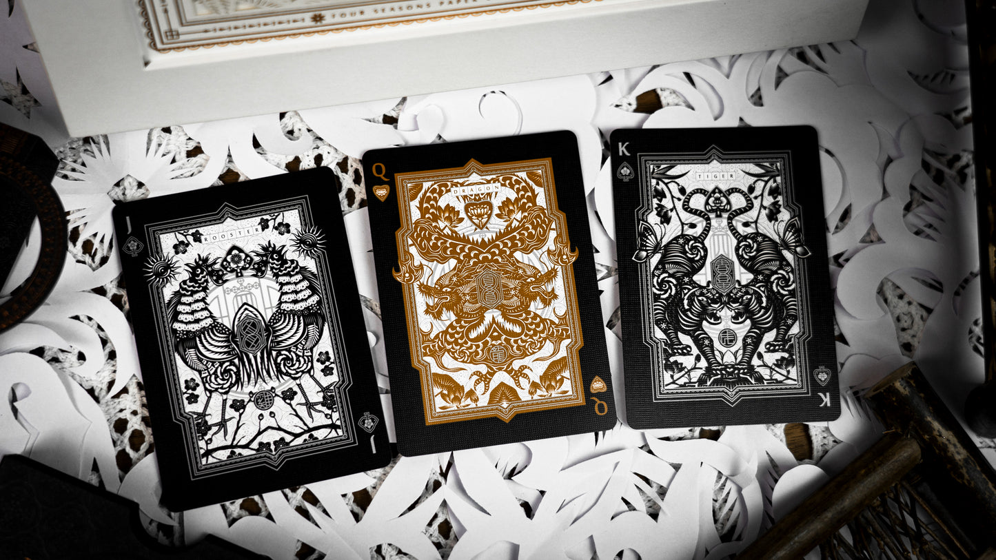 The Four Seasons White Boxset Playing Cards by Ark Playing Cards