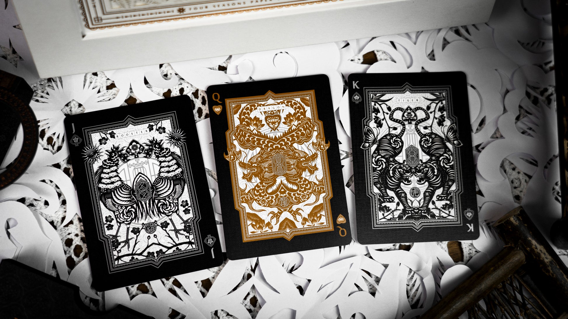 The Four Seasons White Boxset Playing Cards by Ark Playing Cards