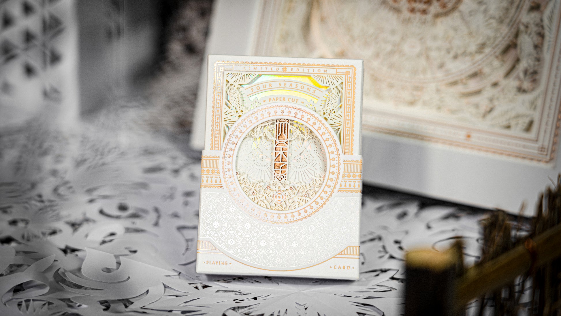 The Four Seasons White Boxset Playing Cards by Ark Playing Cards