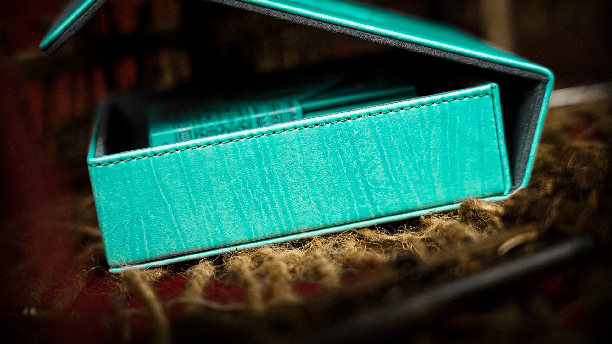 Four Seasons Tiffany Blue Luxury Leather Boxset Playing Cards by Ark Playing Cards