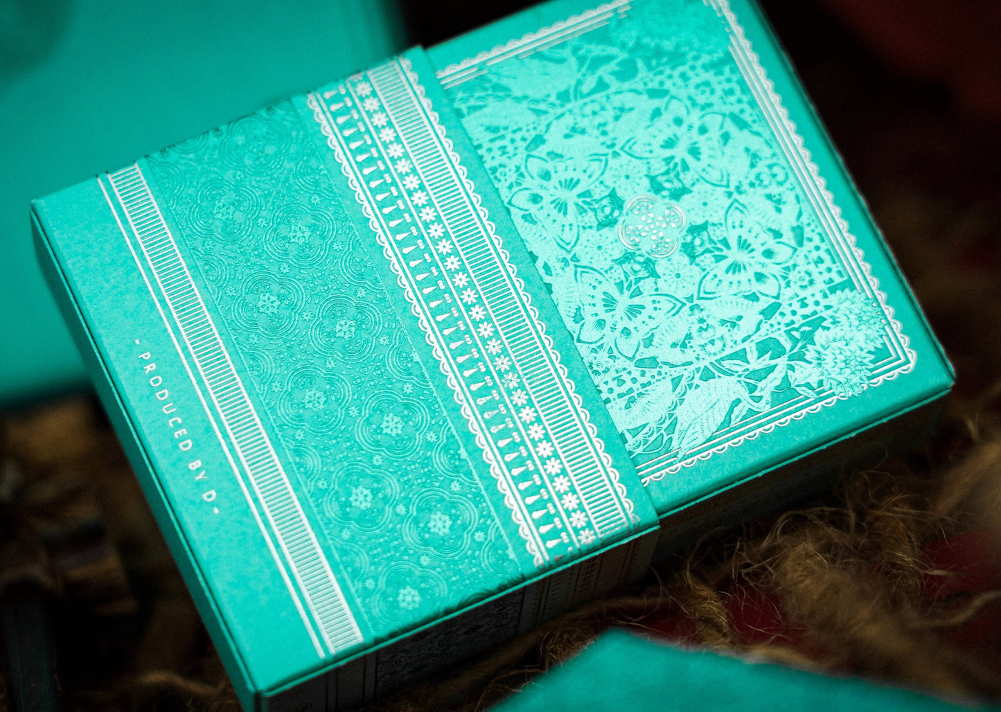 Four Seasons Tiffany Blue Luxury Leather Boxset Playing Cards by Ark Playing Cards