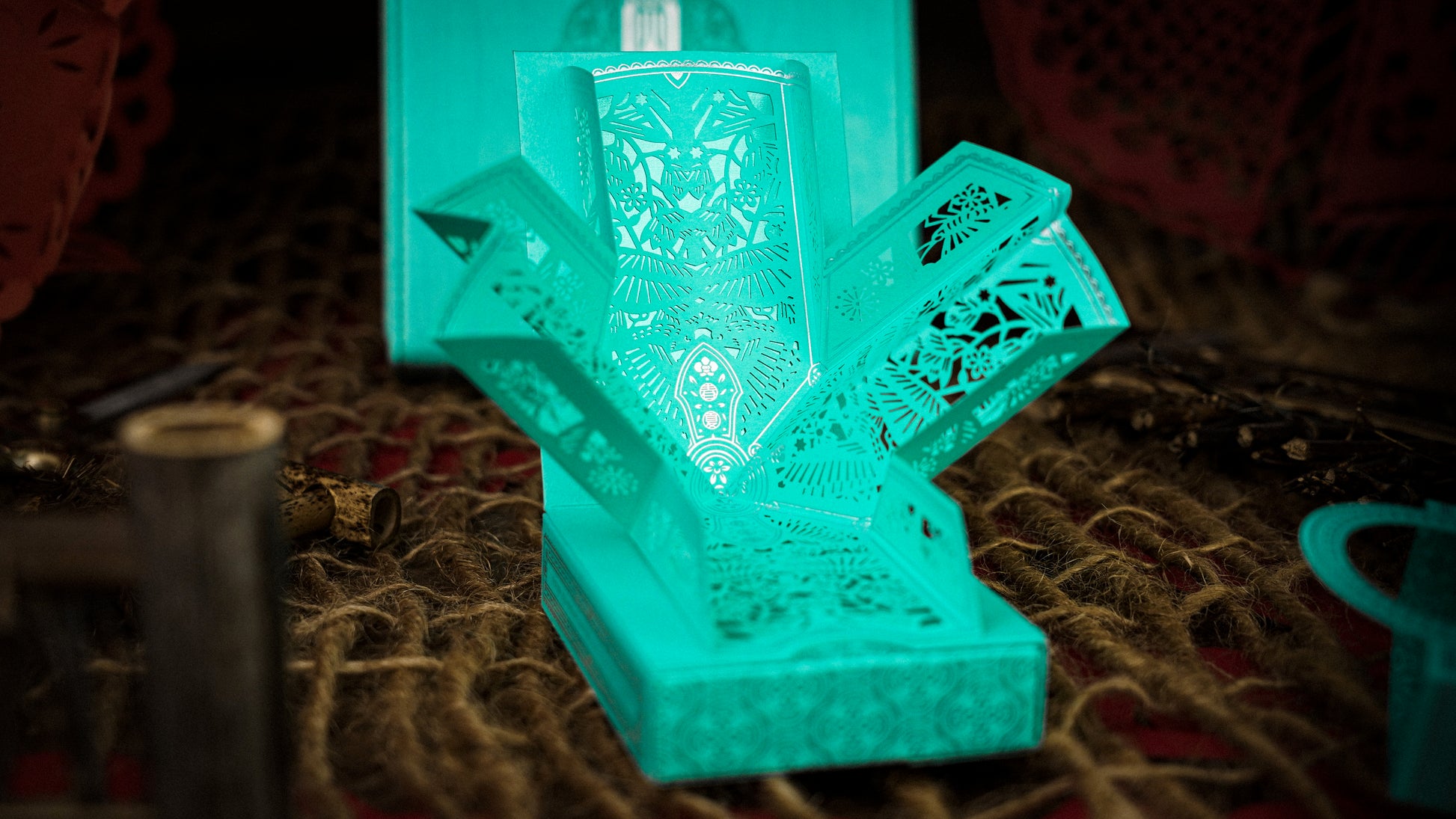 Four Seasons Tiffany Blue Luxury Leather Boxset Playing Cards by Ark Playing Cards