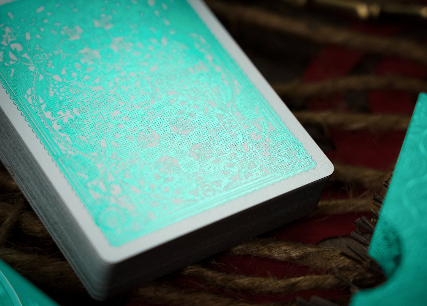 Four Seasons Tiffany Blue Luxury Leather Boxset Playing Cards by Ark Playing Cards