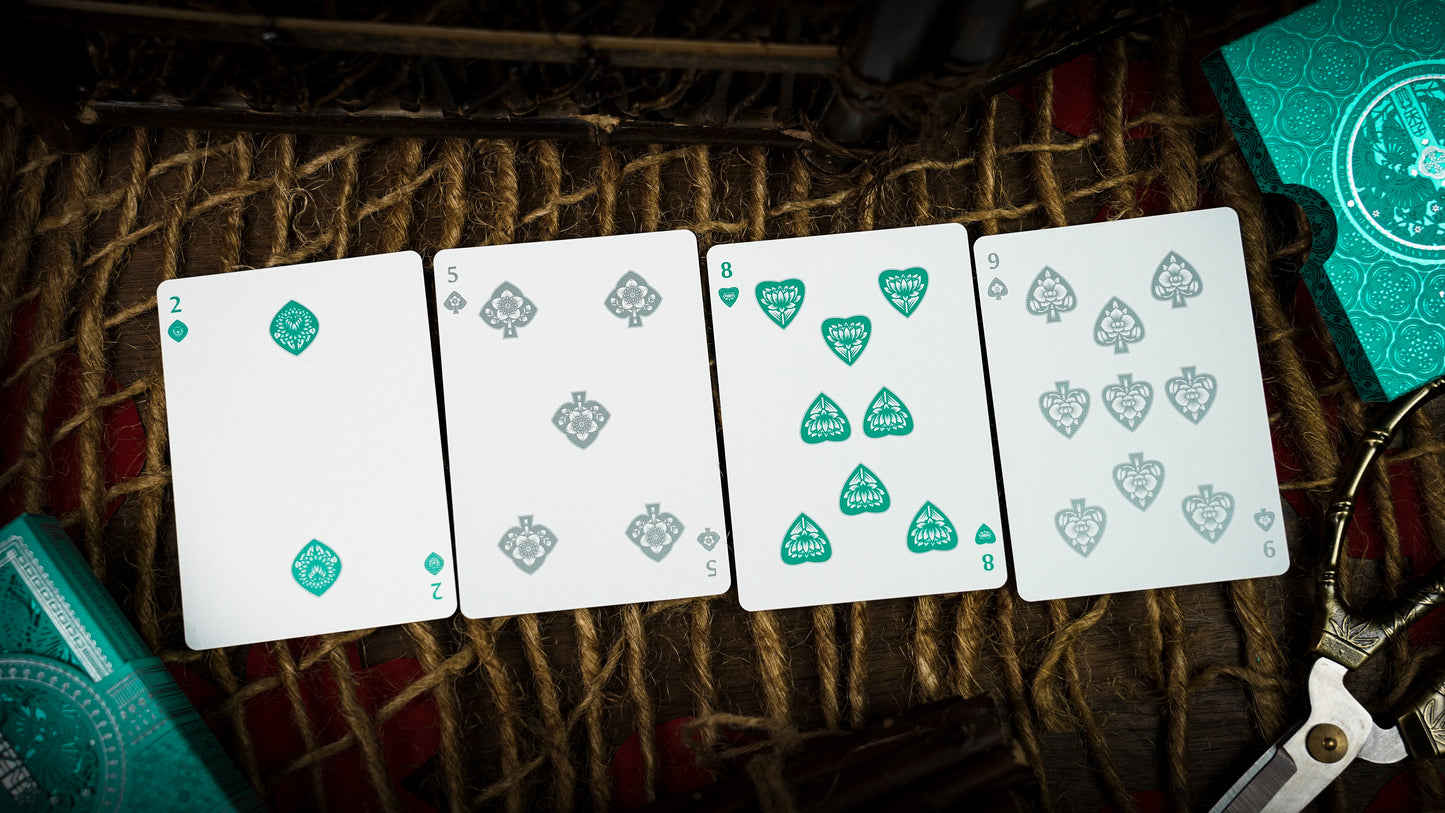 Four Seasons Tiffany Blue Luxury Leather Boxset Playing Cards by Ark Playing Cards