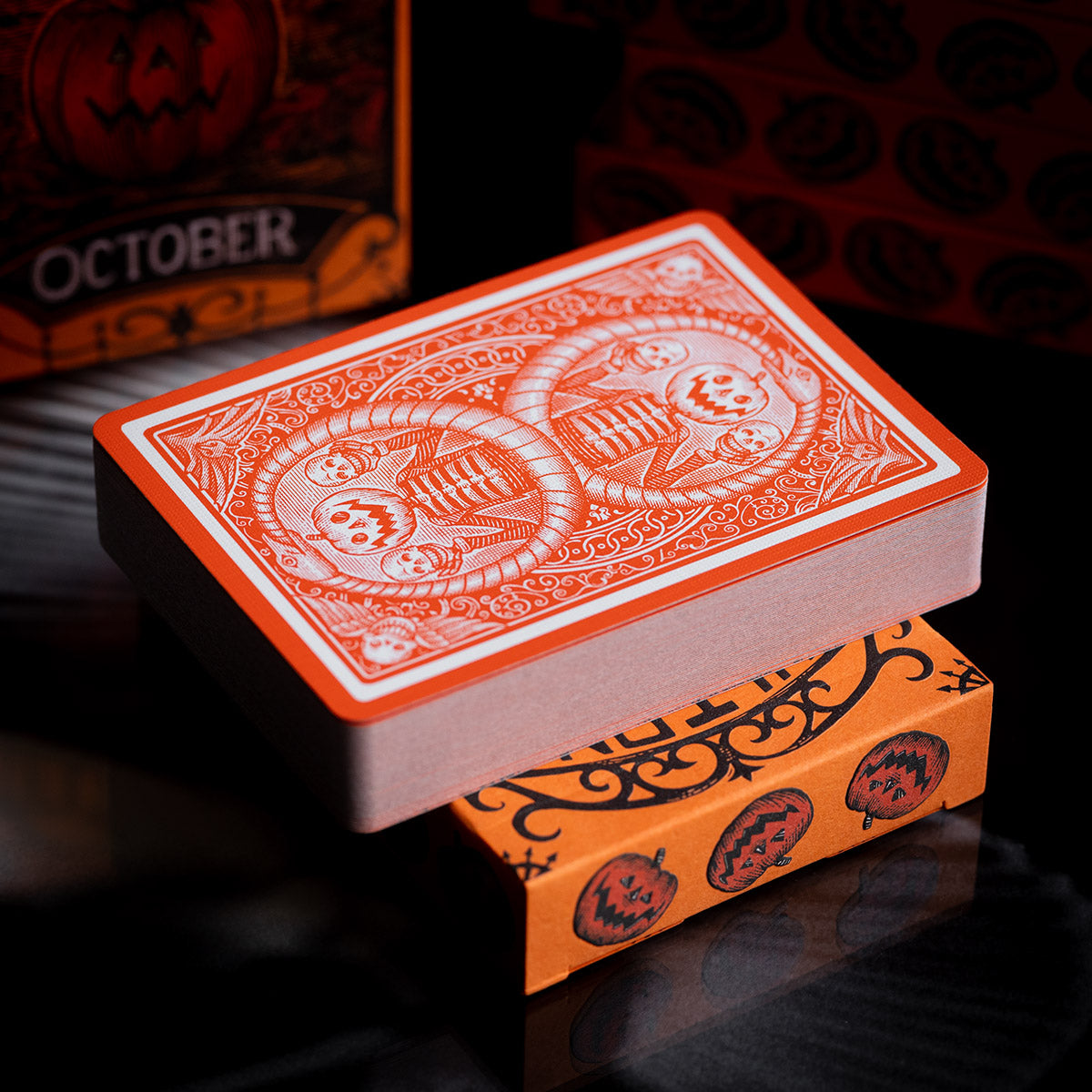 Fultons October Pumpkin Orange Playing Cards - V2