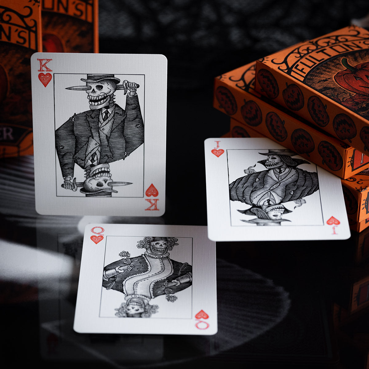 Fultons October Pumpkin Orange Playing Cards - V2