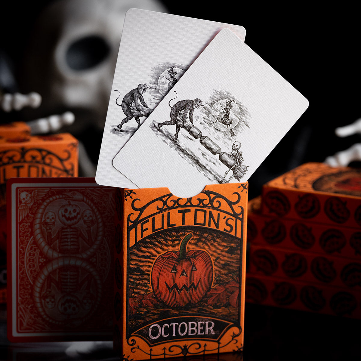 Fultons October Pumpkin Orange Playing Cards - V2