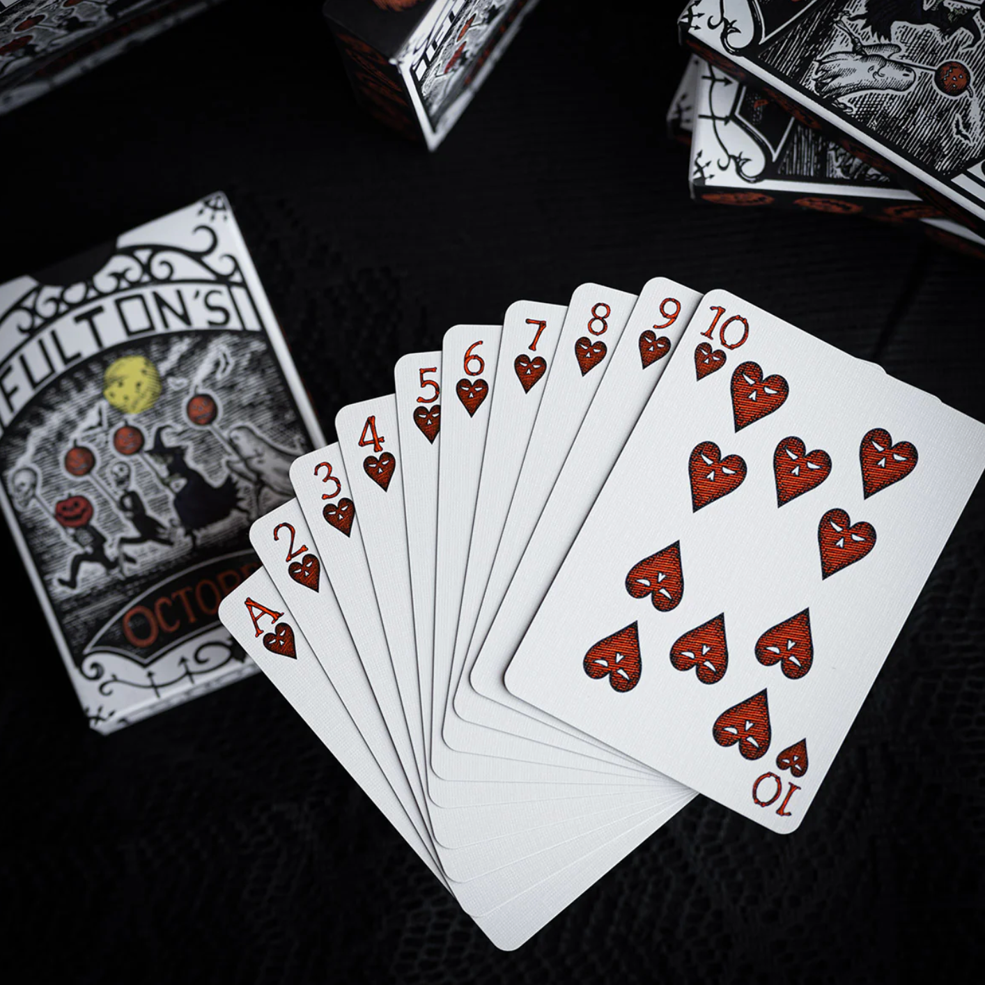 Playing cards with Halloween themed designs