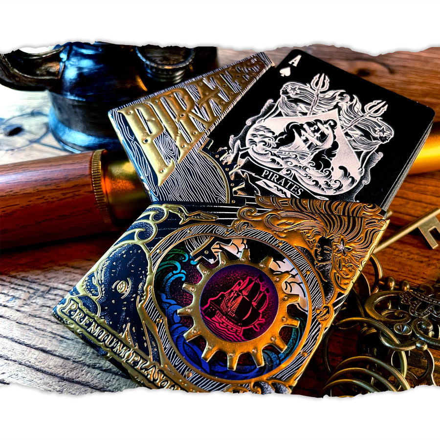 Pirate Playing Cards Night Edition with Mechanical Gear Box