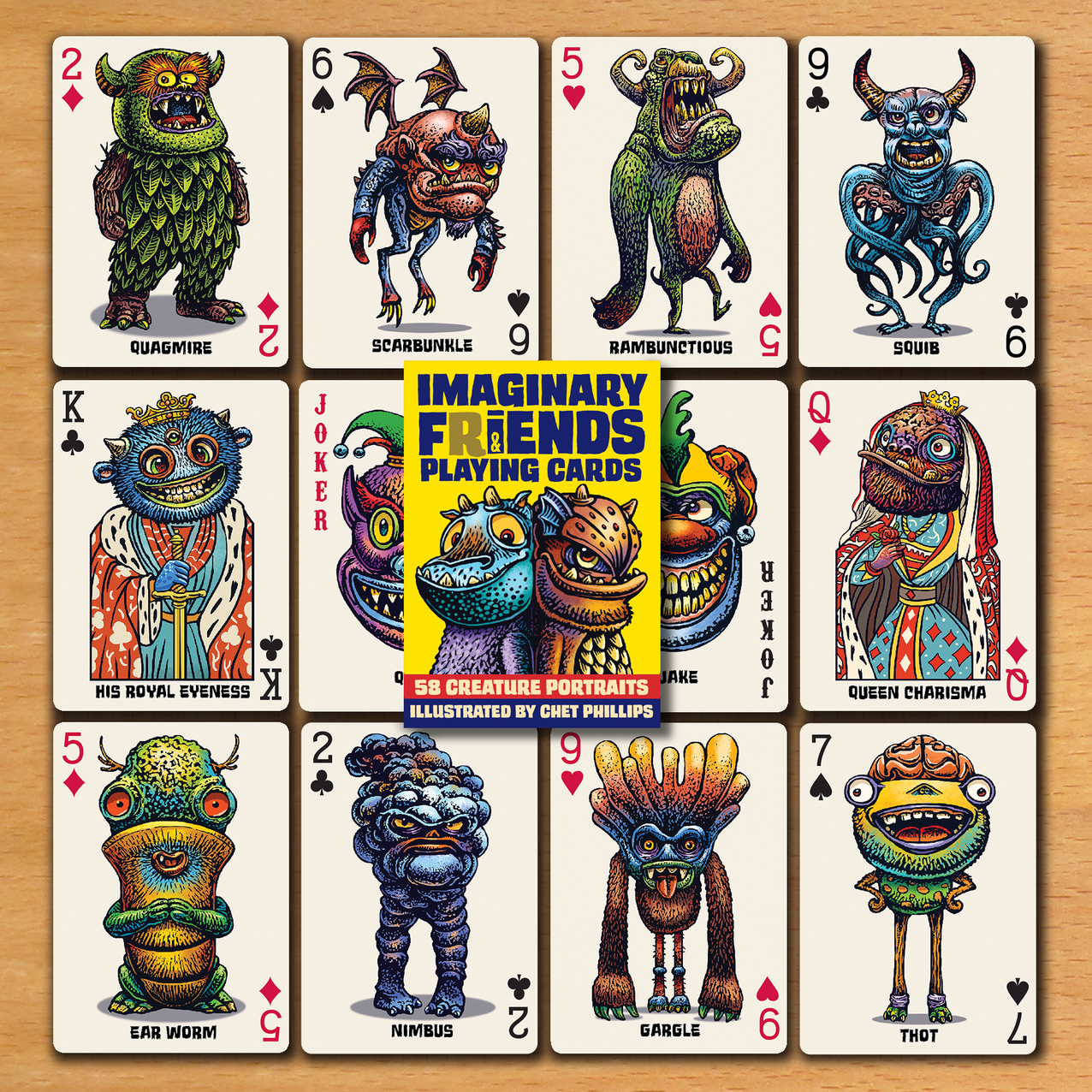 Imaginary Friends and Fiends Playing Cards Playing Cards by ChetArt