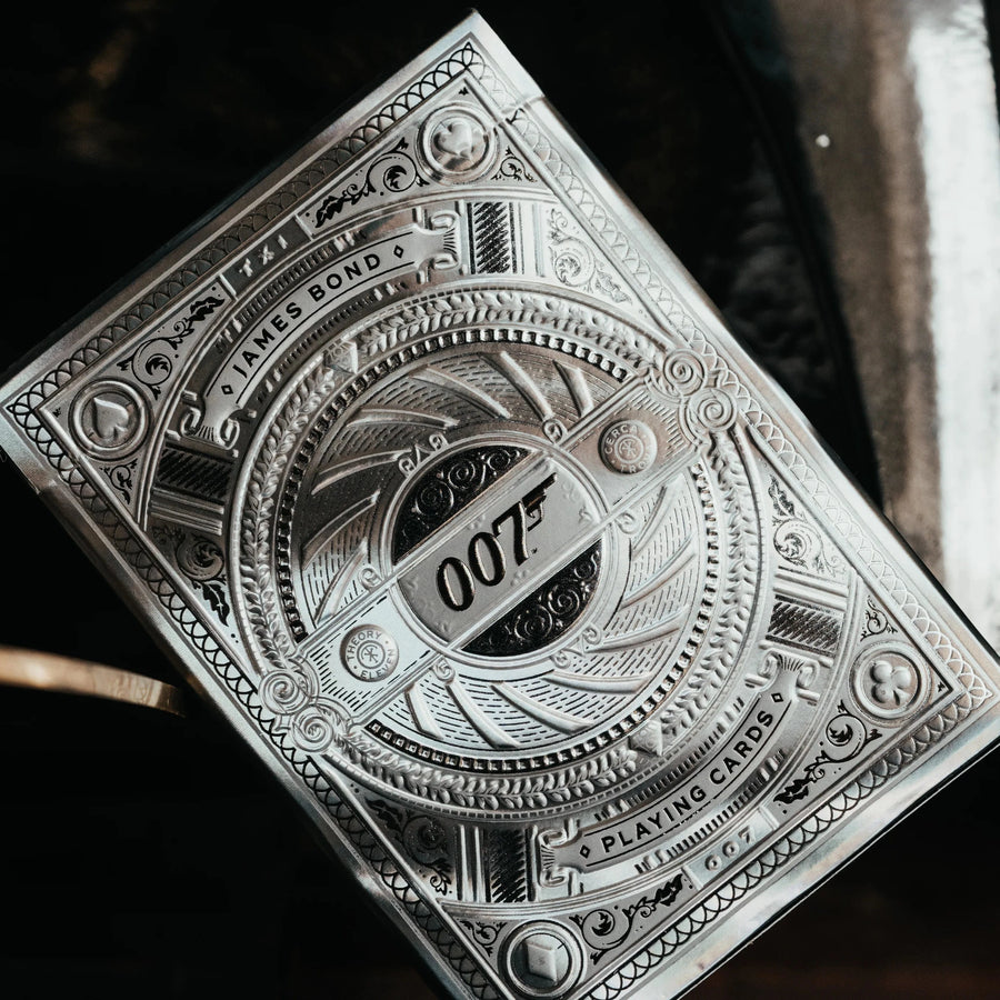 The James Bond Silver Edition premium playing cards by Theory11 are inspired by the legendary 007 film series.