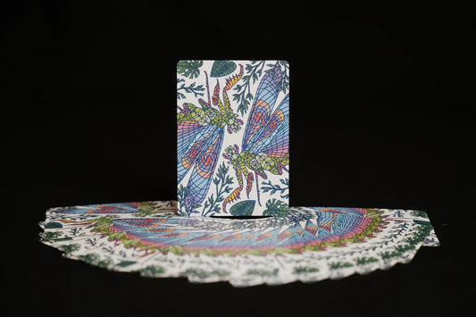 Mosaic Mantis Playing Cards on display  