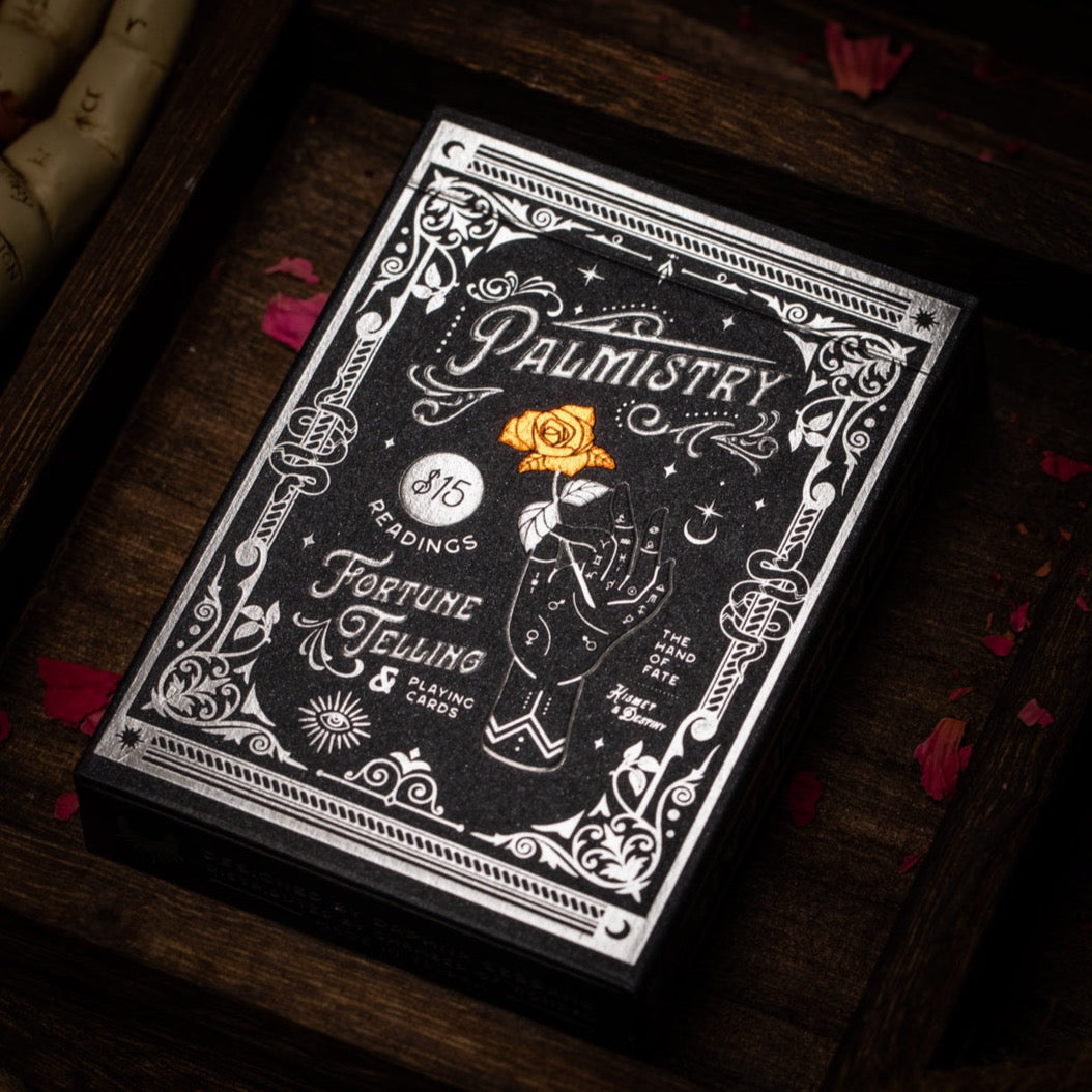 Silver Sable Palmistry Playing Cards Playing Cards by Riffle Shuffle Playing Card Company