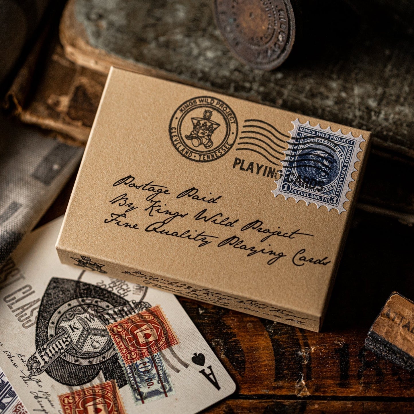 Postage Paid Blue Edition Playing Cards Playing Cards by Kings Wild Project