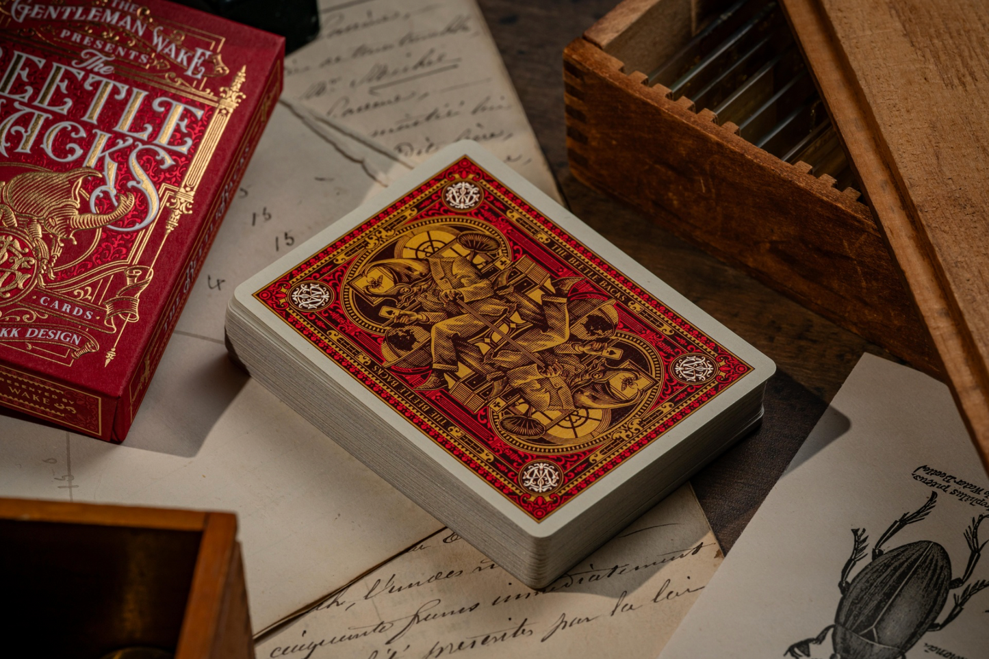 Beetle Backs Playing Cards - Crimson Edition