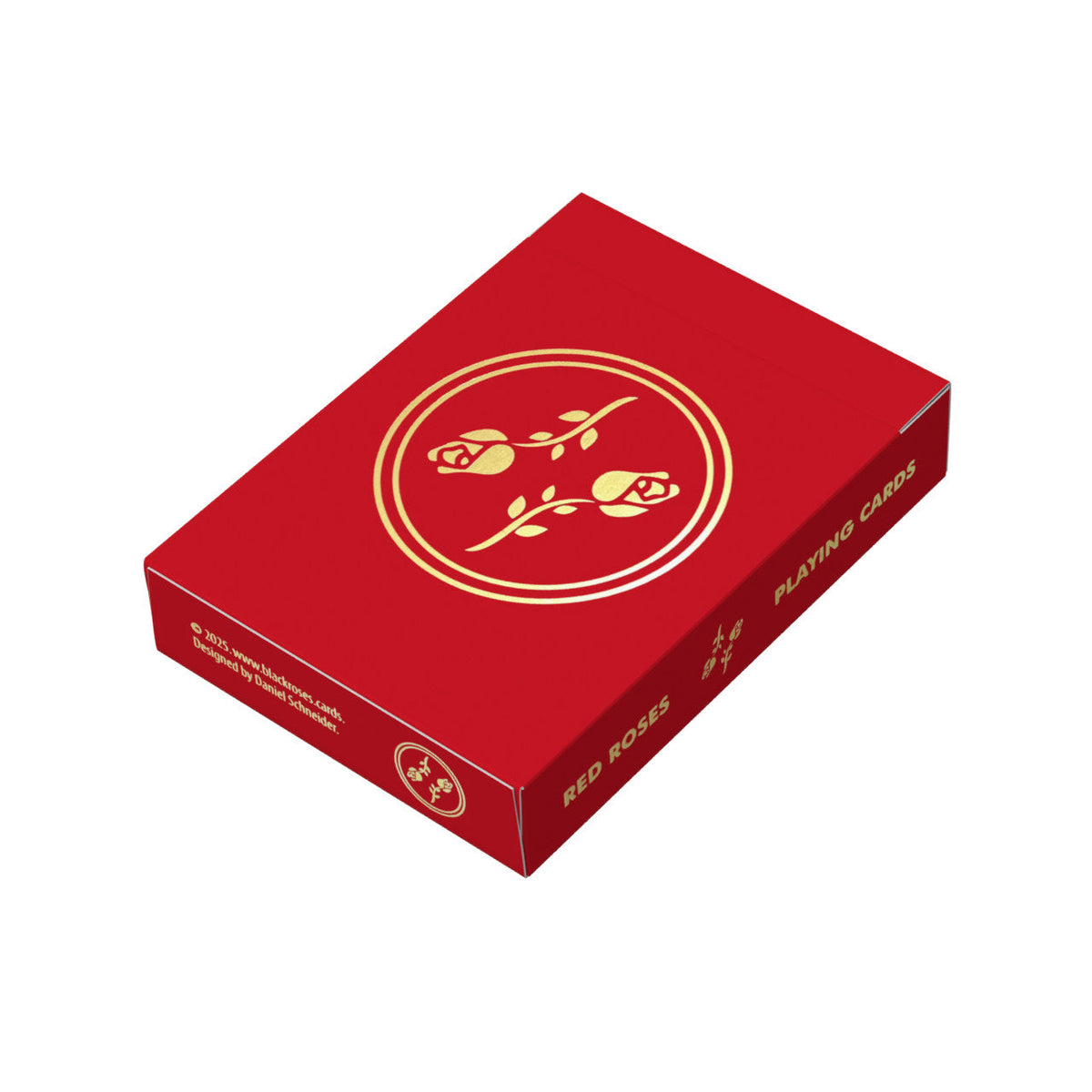 Red Roses Gold Foil Playing Cards