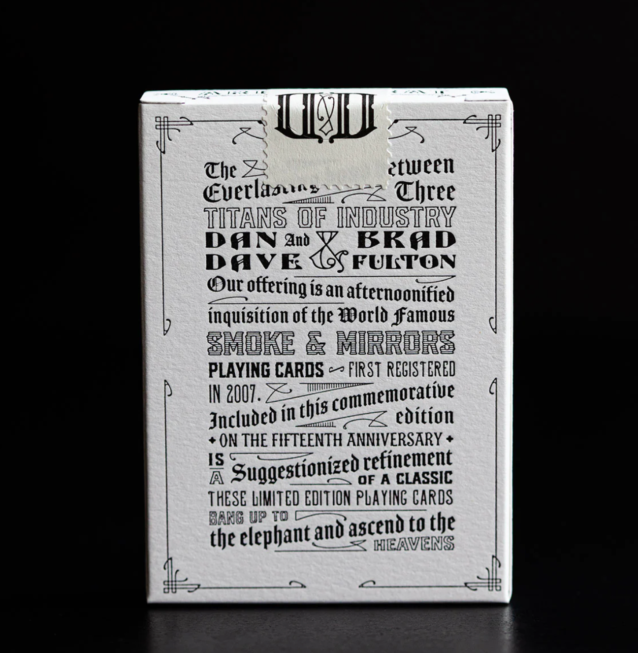Smoke & Mirrors 15TH Anniversary Edition Playing Cards - Smoke Playing Cards by Dan & Dave