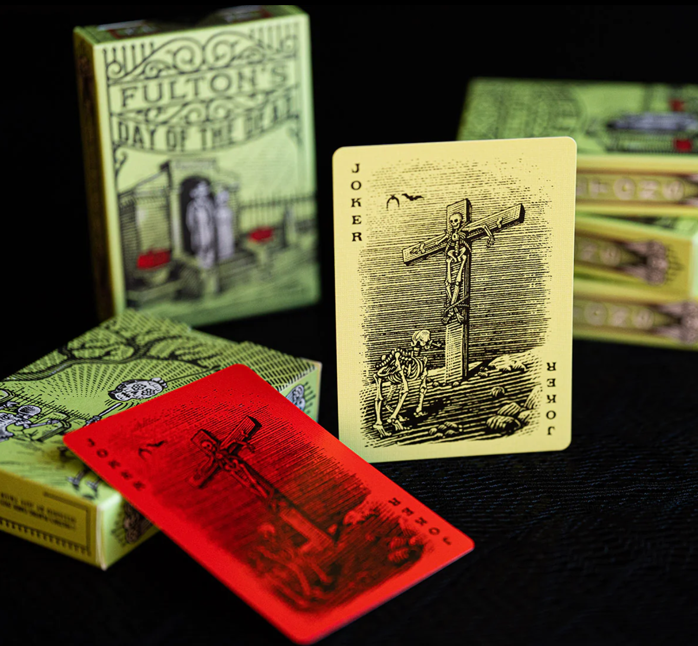 FULTON'S DAY OF THE DEAD GREEN EDITION Playing Cards by Fultons Playing Cards