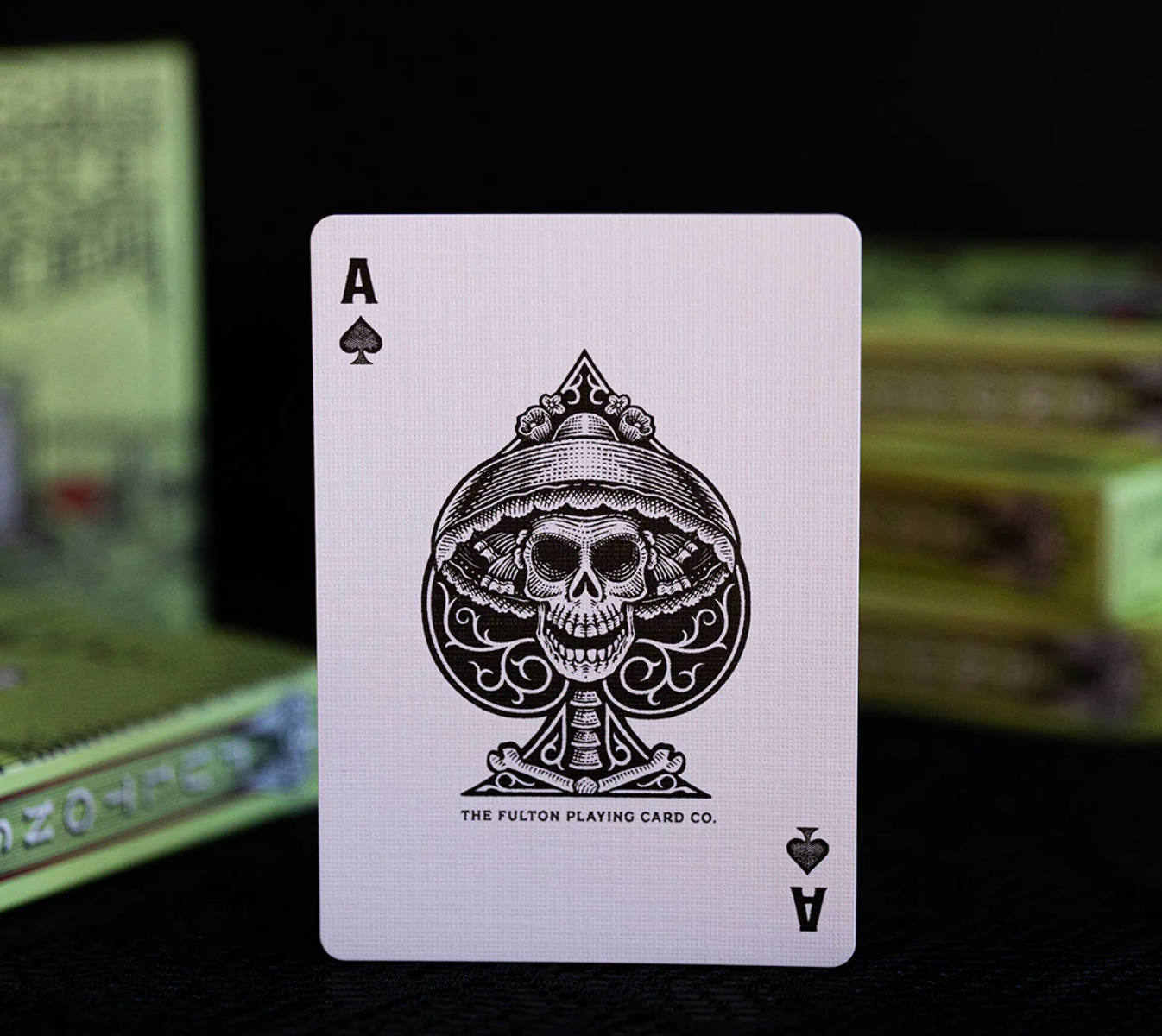FULTON'S DAY OF THE DEAD GREEN EDITION Playing Cards by Fultons Playing Cards
