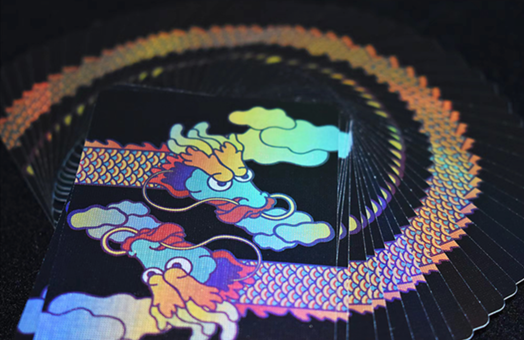 Holographic King of Dragon Playing Cards Playing Cards by Infinity Soliware