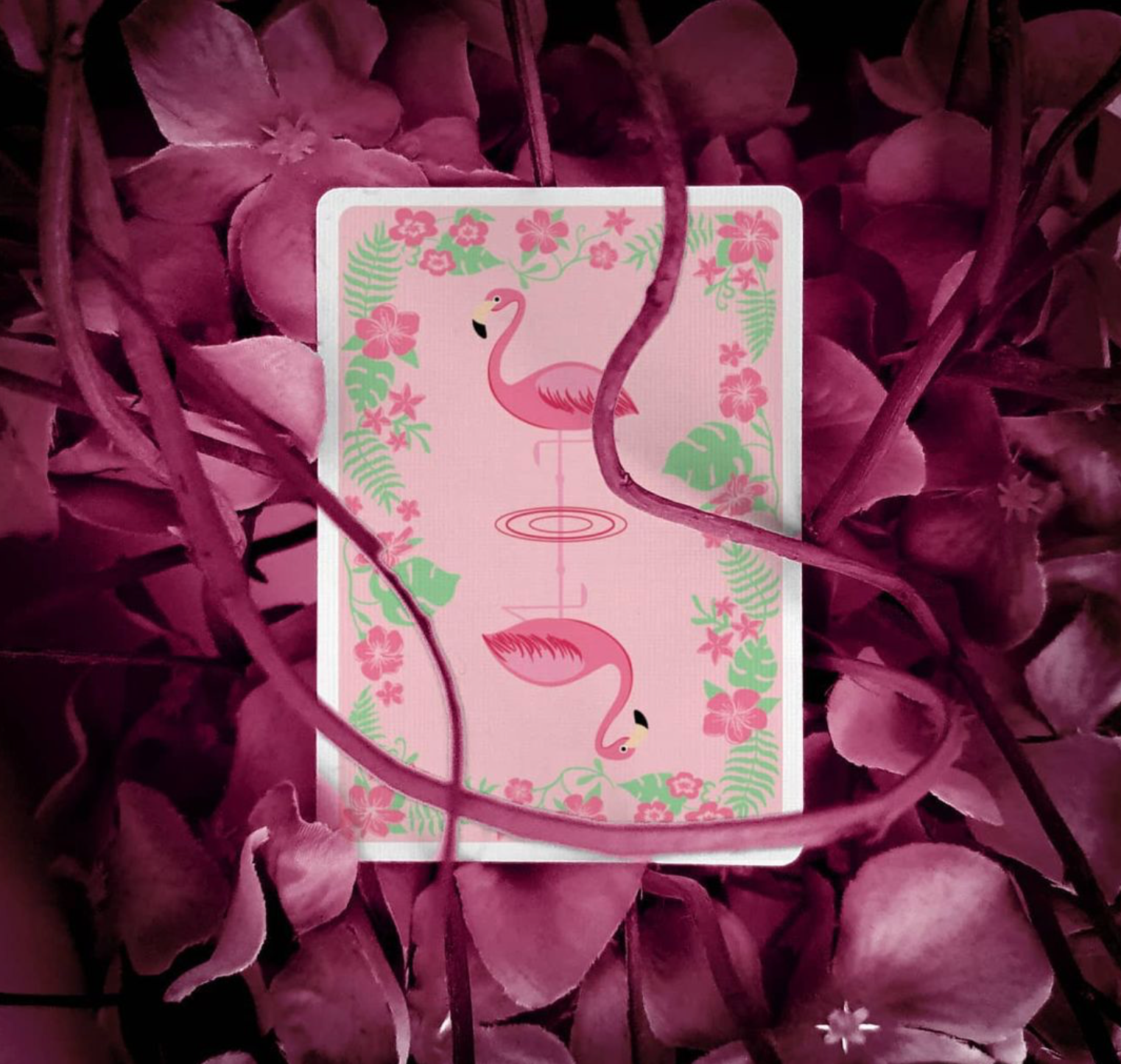 Wild Flamingo Playing Cards Playing Cards by RarePlayingCards.com