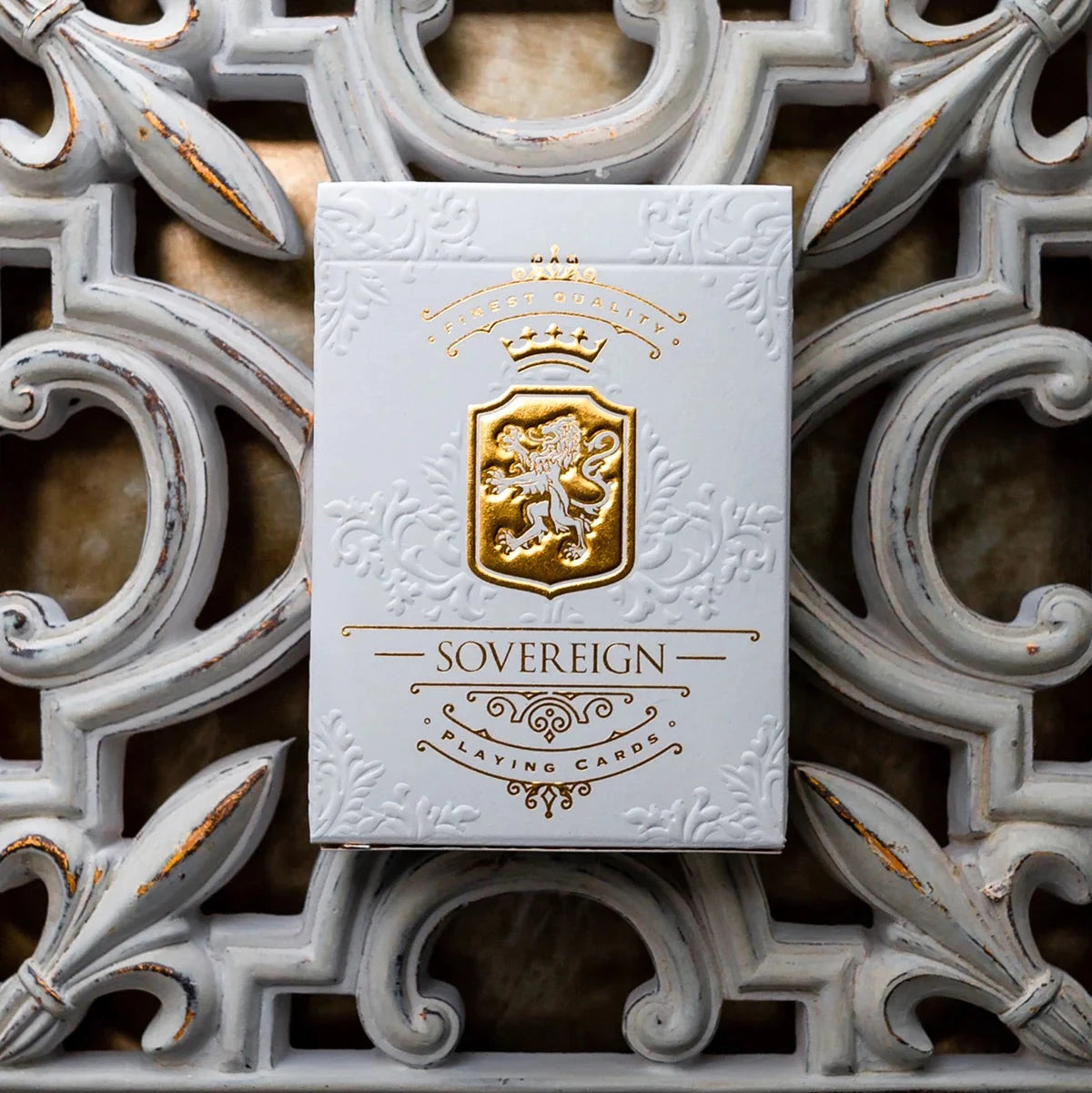 Sovereign Playing Cards Exquisite White Playing Cards by Black Ink Branded