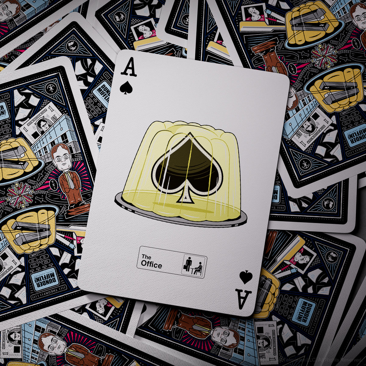 The Office playing cards featuring Dunder Mifflin inspired artwork