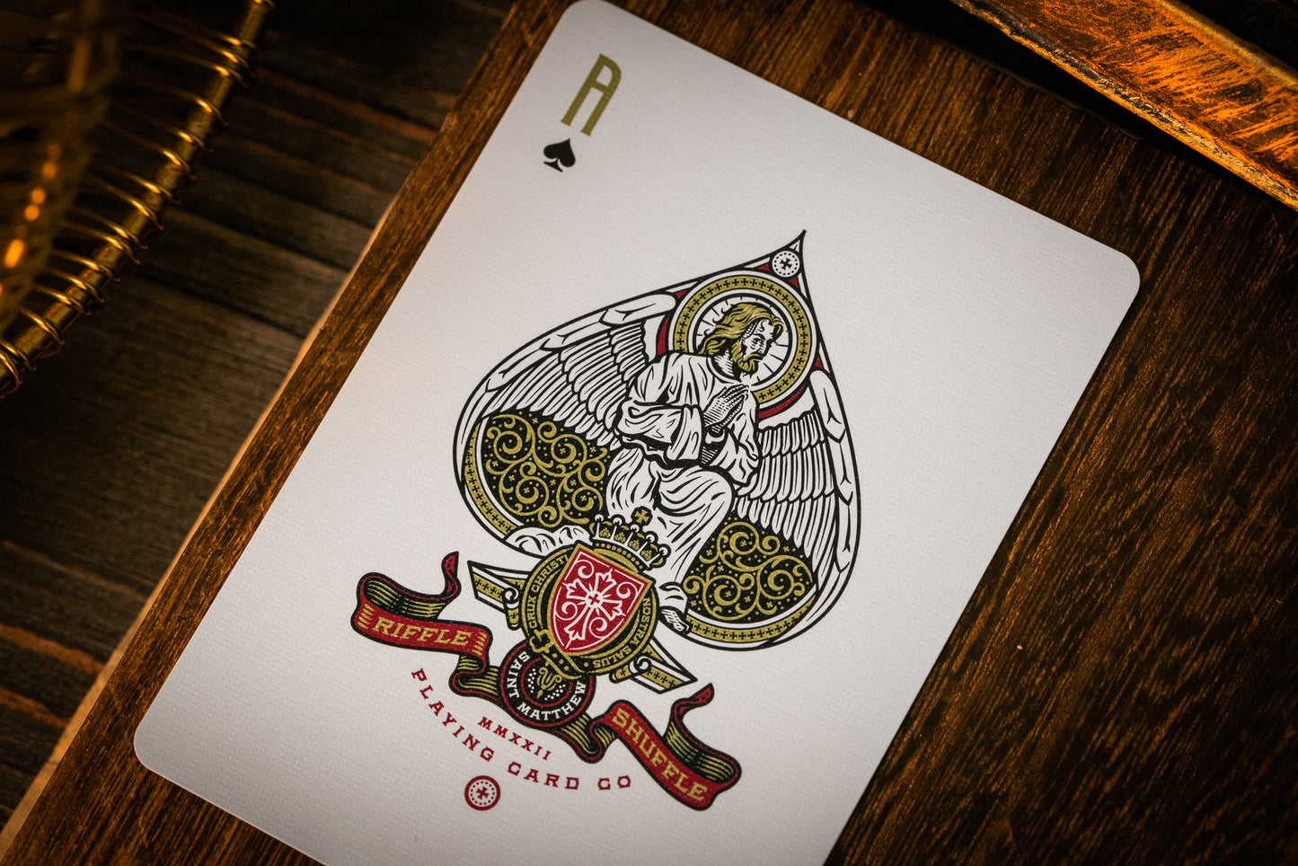 The Cross Playing Cards - Maroon Martyrs Edition Playing Cards by Riffle Shuffle Playing Card Company