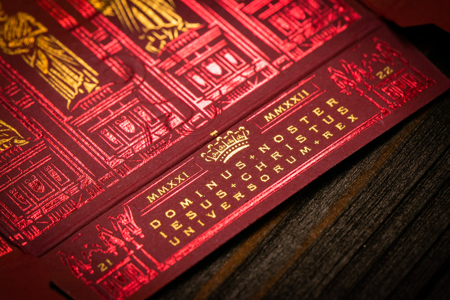 The Cross Playing Cards - Maroon Martyrs Edition Playing Cards by Riffle Shuffle Playing Card Company