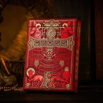 Gilded Cross Playing Cards - Red Maroon Martyrs 1 of 150 Playing Cards by Riffle Shuffle Playing Card Company