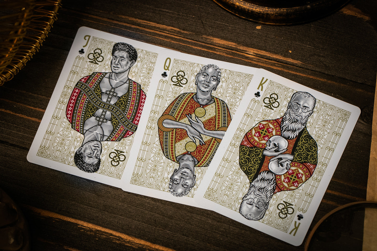 The Cross Playing Cards - Maroon Martyrs Edition Playing Cards by Riffle Shuffle Playing Card Company