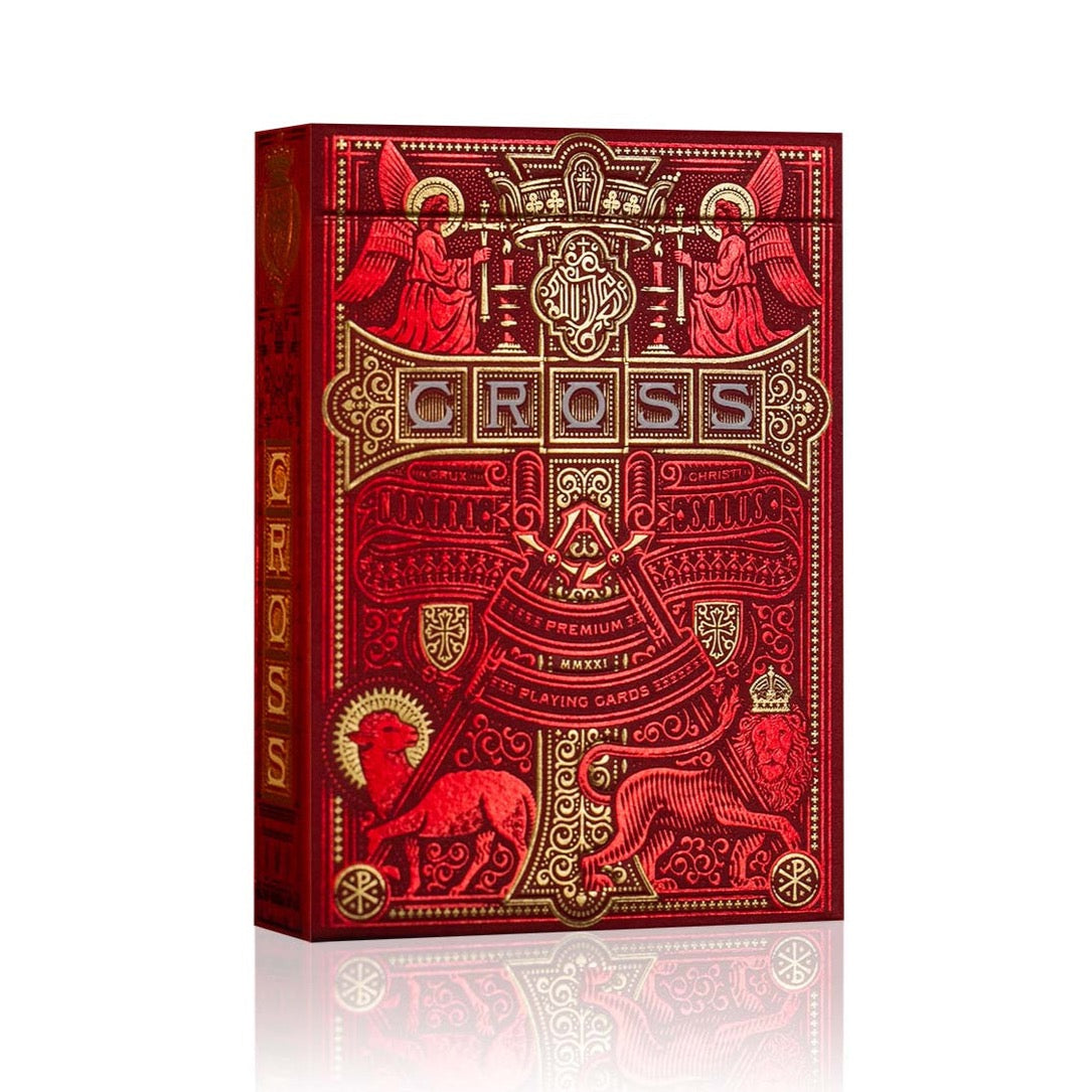 The Cross Playing Cards - Maroon Martyrs Edition Playing Cards by Riffle Shuffle Playing Card Company