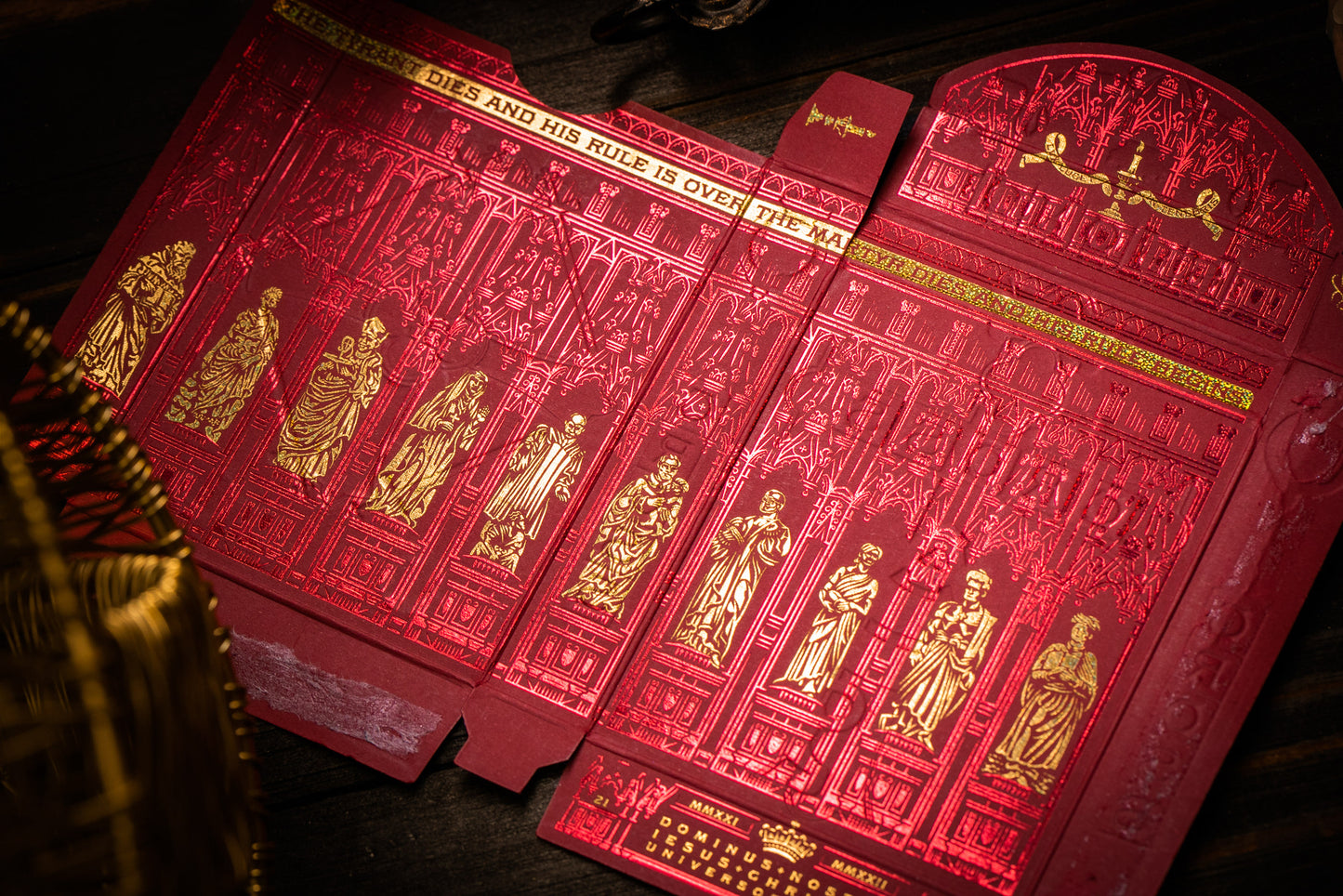 The Cross Playing Cards - Maroon Martyrs Edition Playing Cards by Riffle Shuffle Playing Card Company
