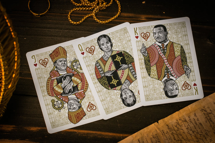 The Cross Playing Cards - Maroon Martyrs Edition Playing Cards by Riffle Shuffle Playing Card Company