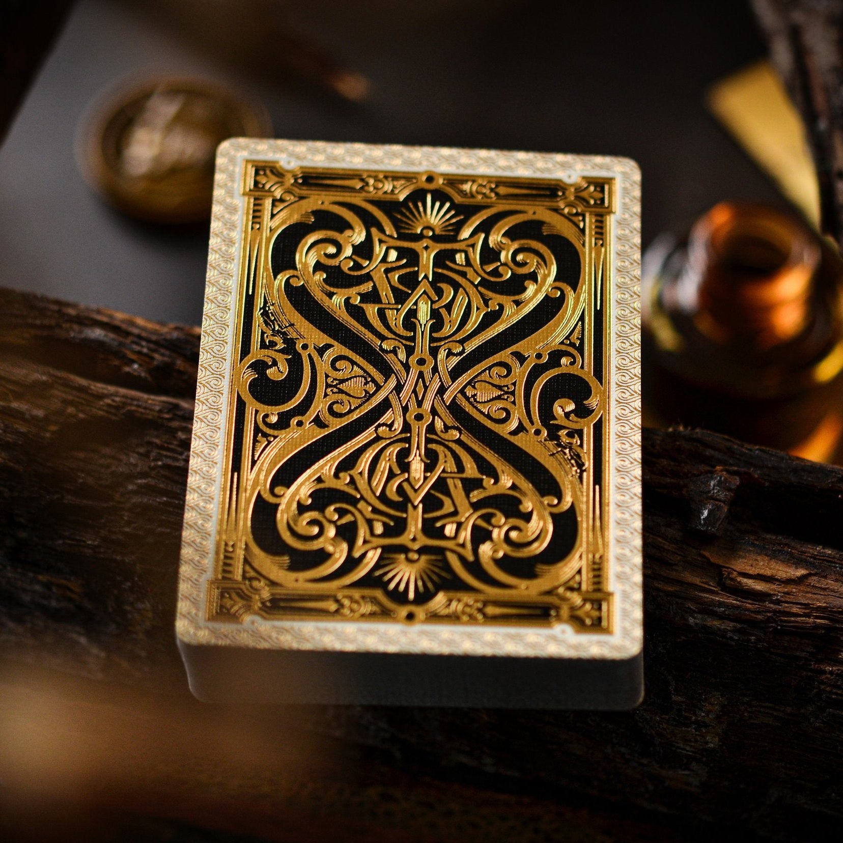 Decorative gold card The Tale of the Tempest Playing Cards The Great Wylenti Edition