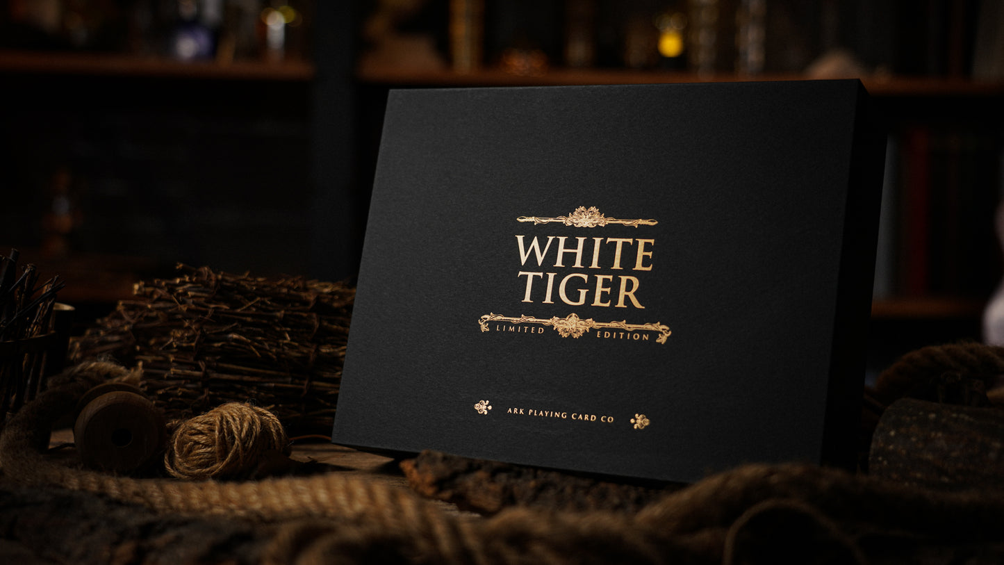 White Tiger Black Gold Box Set Playing Cards by Ark Playing Cards