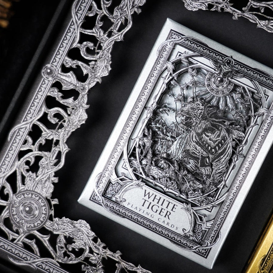 White Tiger Black Gold Box Set Playing Cards by Ark Playing Cards