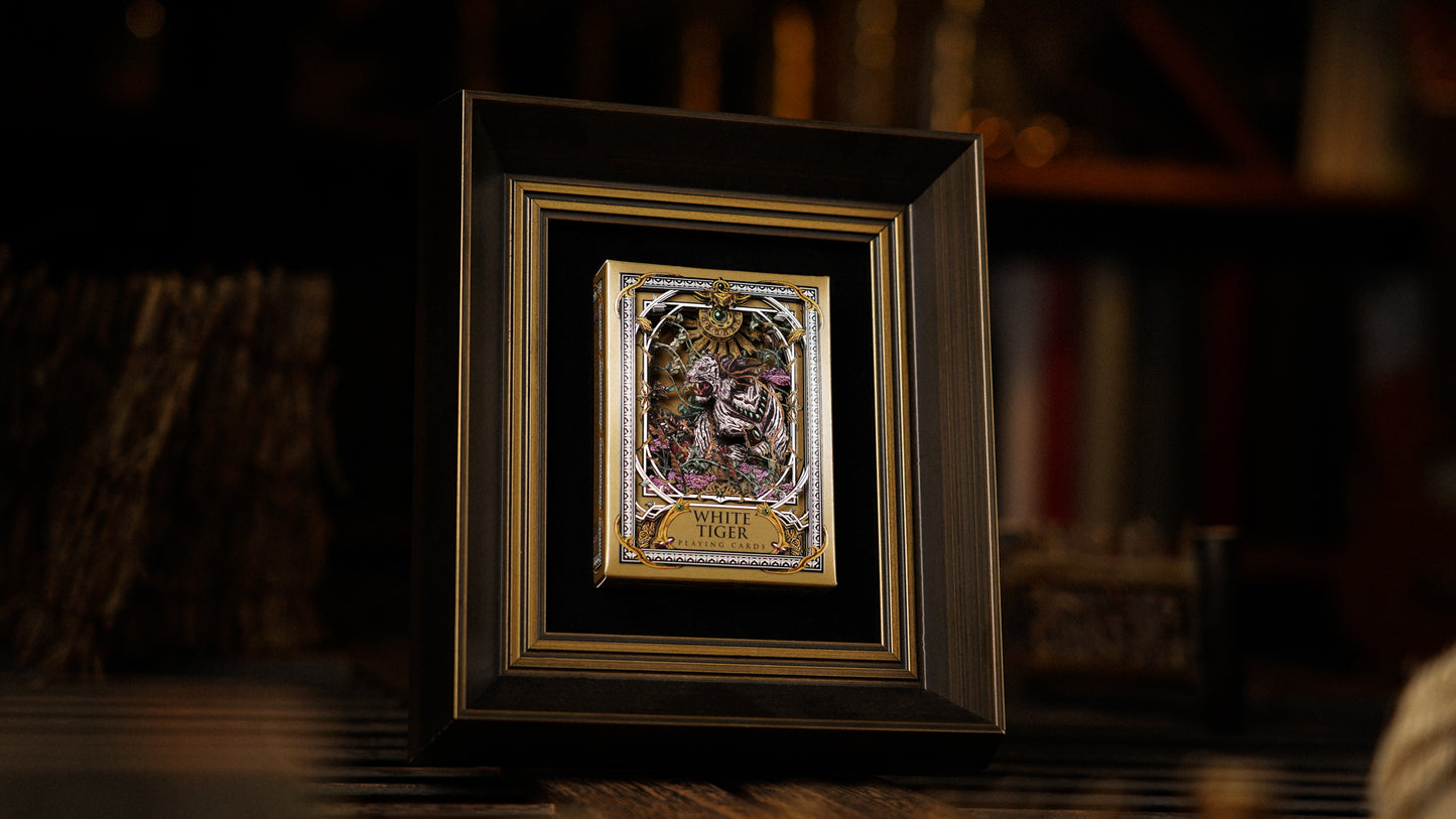 White Tiger Luxury Frame Edition by Ark Playing Cards Playing Cards by Ark Playing Cards