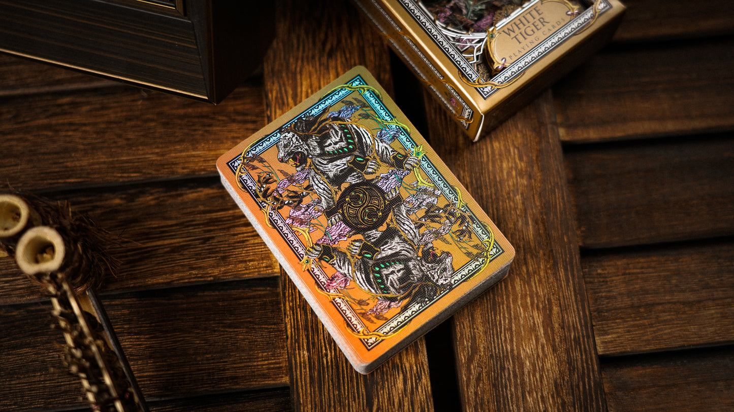 White Tiger Luxury Frame Edition by Ark Playing Cards Playing Cards by Ark Playing Cards